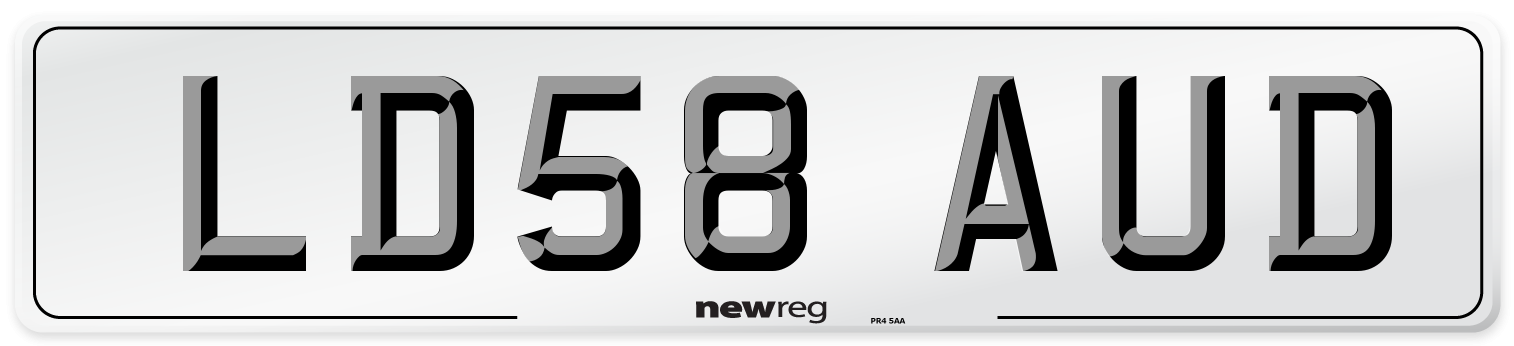 LD58 AUD Number Plate from New Reg